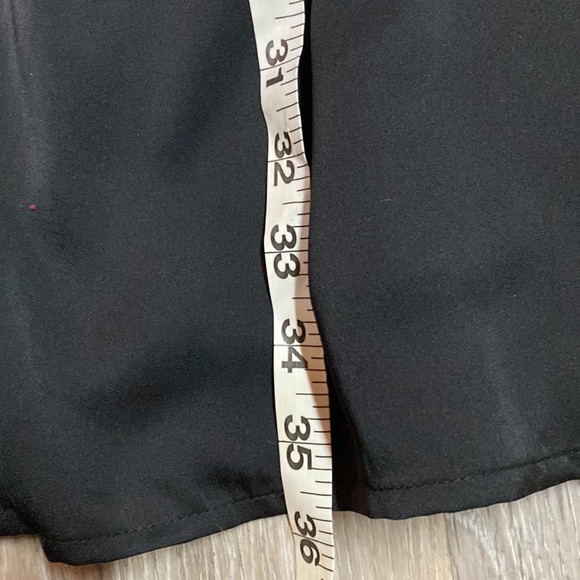 BCBGMAXAZRIA Woman’s Black Satin Drawstring Waist Mini Cocktail Dress - Picture 6 of 10